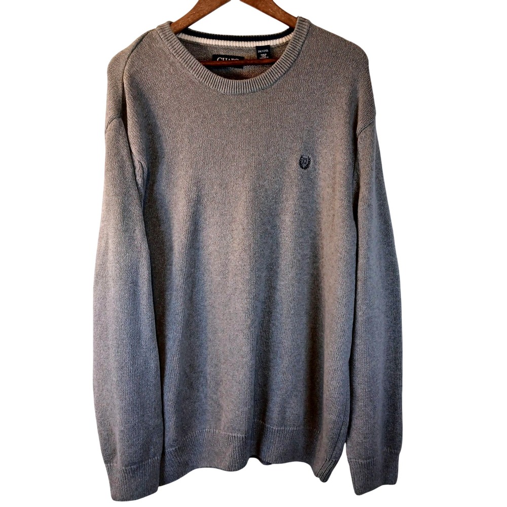 Chaps Mens Gray Crewneck Long Sleeve‎ Sweater 2XLT Big Tall Casual